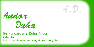 andor duha business card